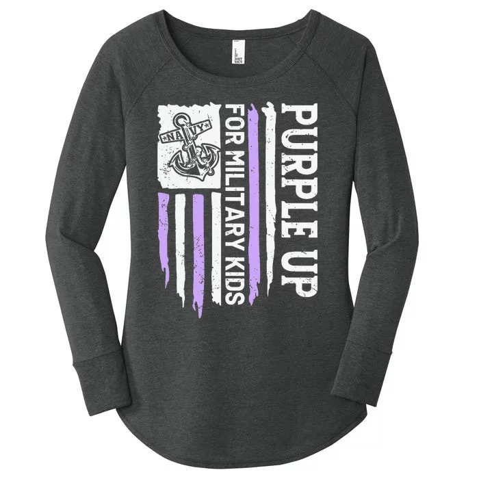 Purple Up For Military Child Month Women's Perfect Tri Tunic Long Sleeve Shirt