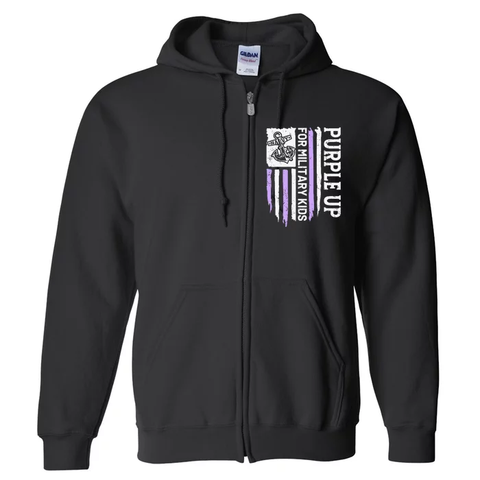 Purple Up For Military Child Month Full Zip Hoodie