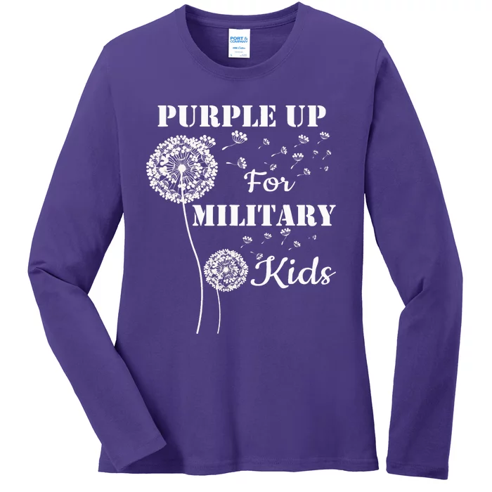 Purple Up For Military Month Of The Military Child Ladies Long Sleeve Shirt