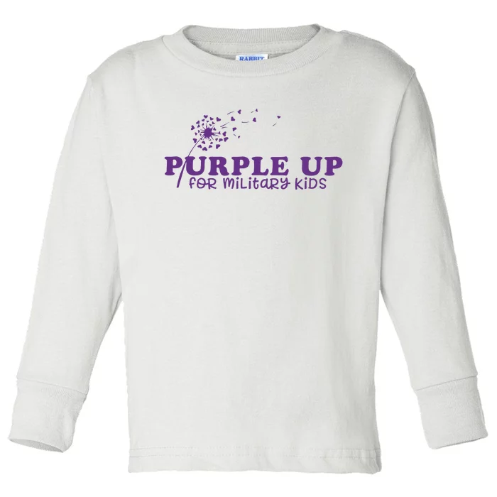 Purple Up For Military Child Military Child Month Awareness Military Toddler Long Sleeve Shirt