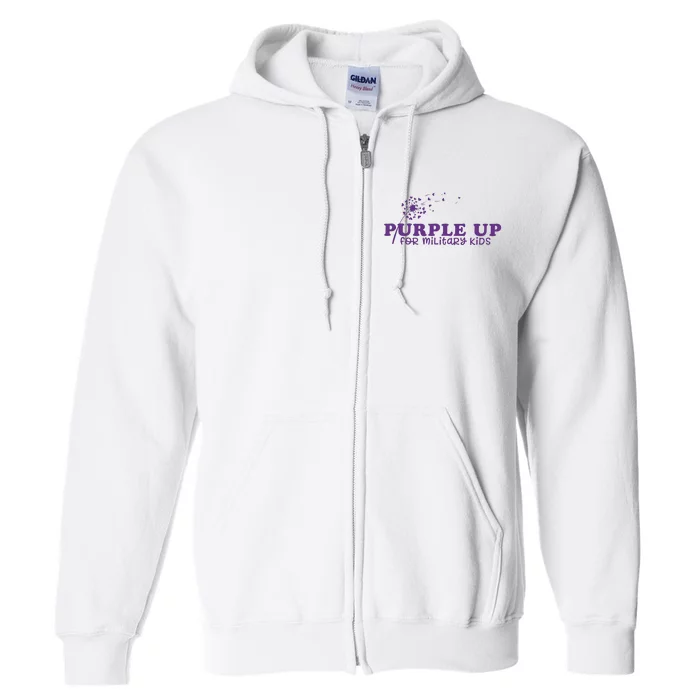 Purple Up For Military Child Military Child Month Awareness Military Full Zip Hoodie