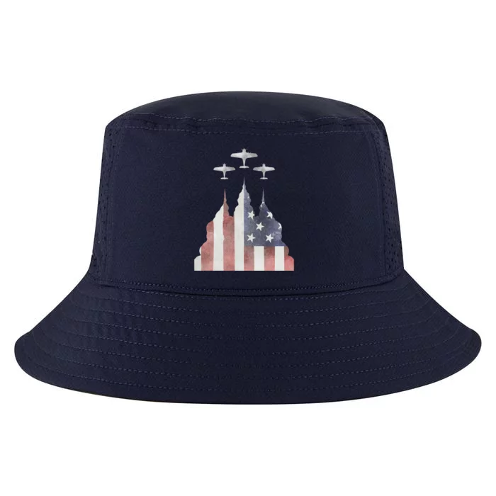 Patriotic Usa Flag Fighter Jets 4th Of July Cool Comfort Performance Bucket Hat