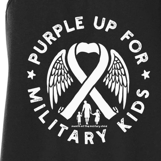 Purple Up For Military Month Of The Military Child Women's Racerback Tank