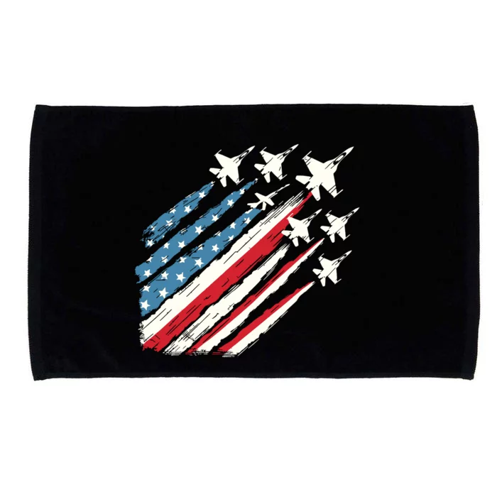 Patriotic Usa Fighter Jets 4th Of July Microfiber Hand Towel