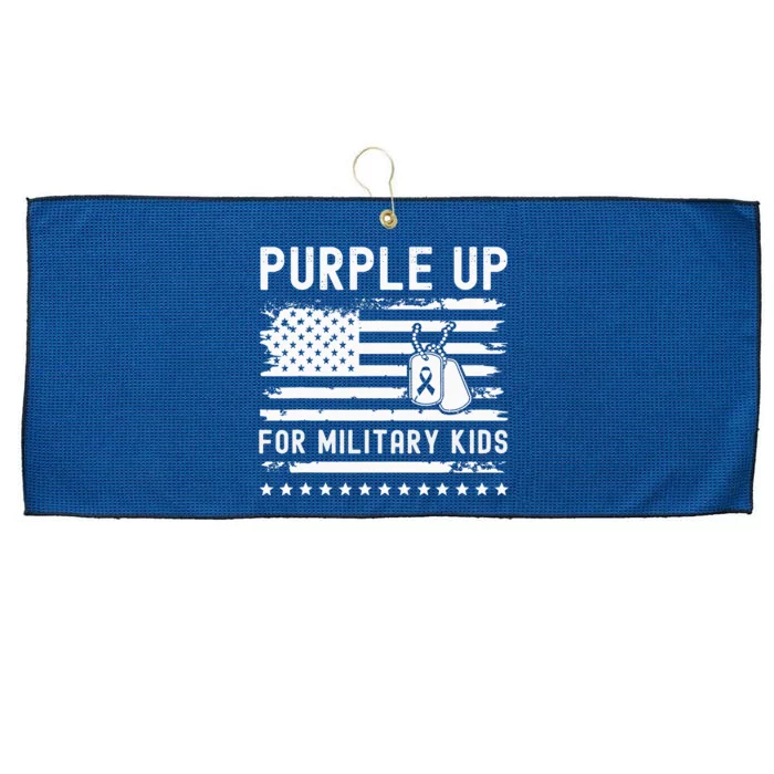 Purple Up For Military Military Child Month Heart Large Microfiber Waffle Golf Towel