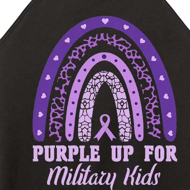 Purple up for military Rainbow Military child Month Women’s Perfect Tri Rocker Tank