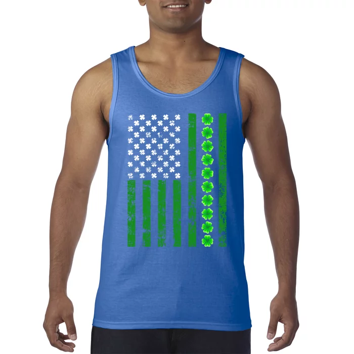 Patriotic Usa Flag Shamrock Irish Retro Saint Patrick's Day Gift Tank Top