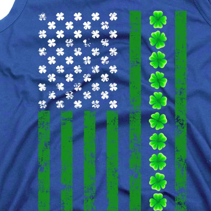 Patriotic Usa Flag Shamrock Irish Retro Saint Patrick's Day Gift Tank Top