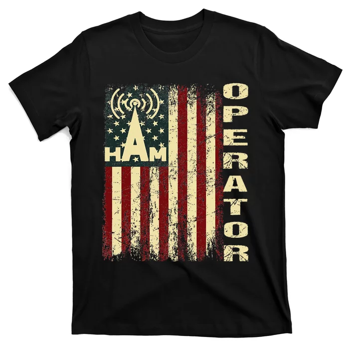 Patriotic USA Flag Ham Radio Amateur Radio Operator T-Shirt