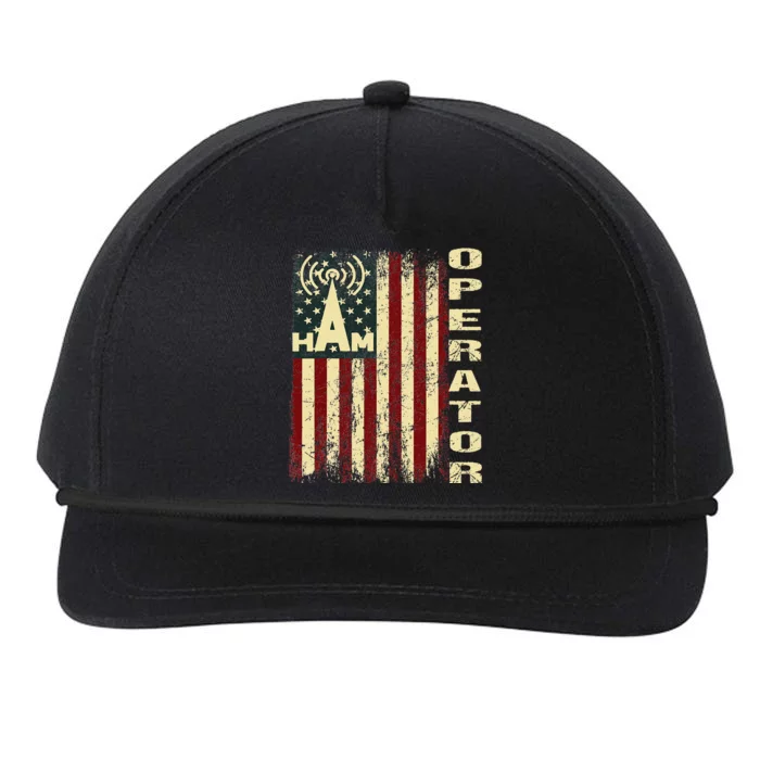 Patriotic USA Flag Ham Radio Amateur Radio Operator Snapback Five-Panel Rope Hat