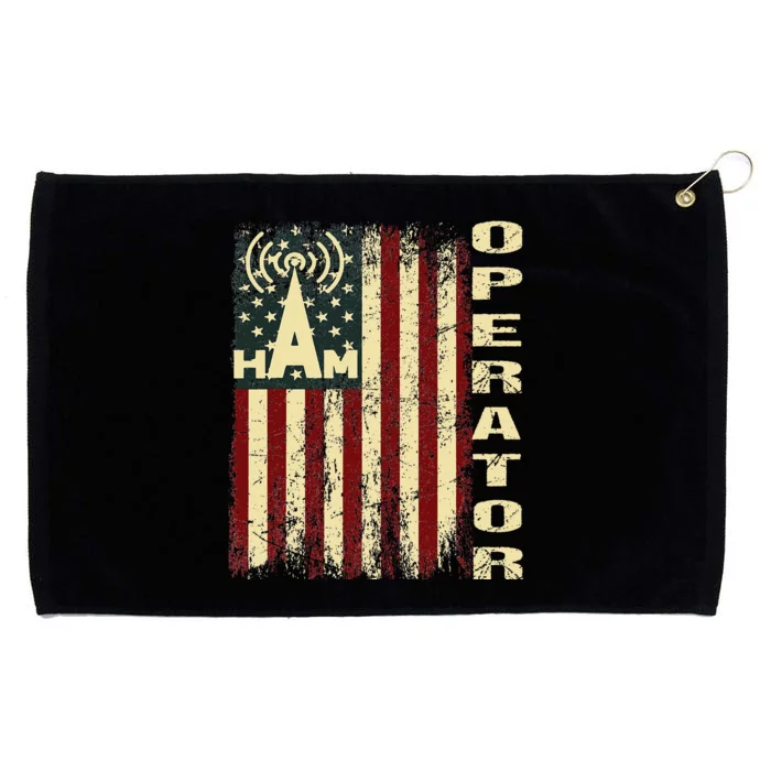 Patriotic USA Flag Ham Radio Amateur Radio Operator Grommeted Golf Towel