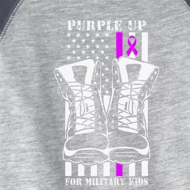 Purple Up For Military Child Month USA Flag Toddler Fine Jersey T-Shirt