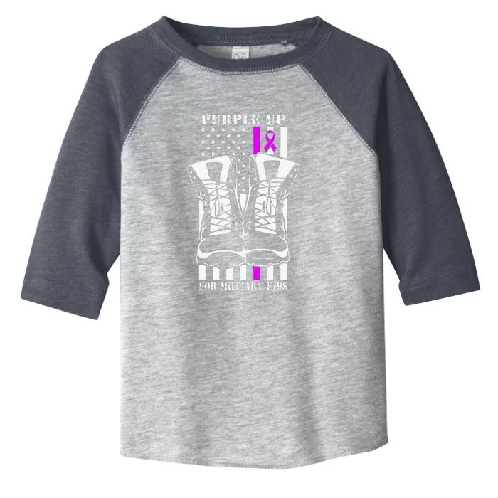 Purple Up For Military Child Month USA Flag Toddler Fine Jersey T-Shirt