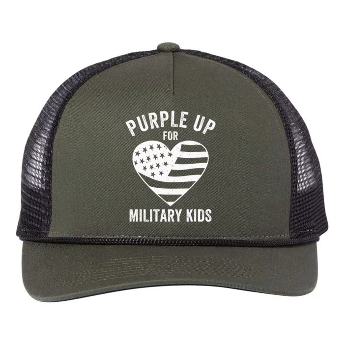 Purple Up For Military Child Month Retro Rope Trucker Hat Cap