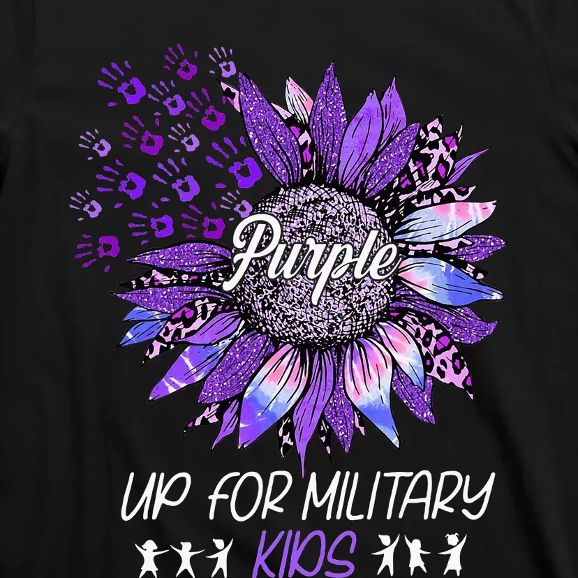 Purple Up For Military Sunflower Military Child Month T-Shirt