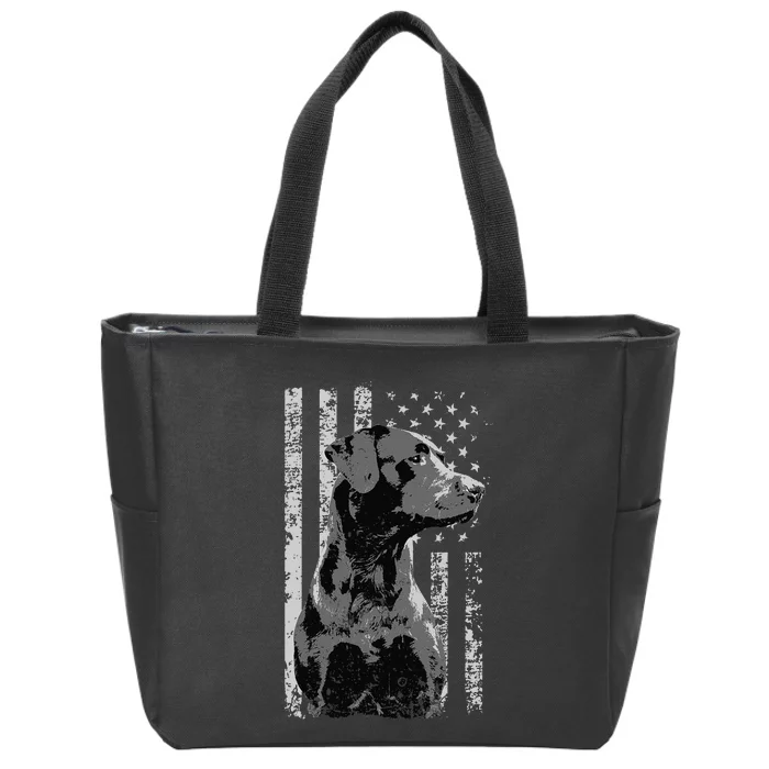 Patriotic USA Flag Black Labrador gift for Lab Owners Short Sleeve Zip Tote Bag