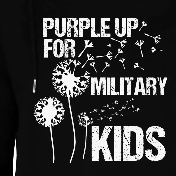 Purple Up for Military Month of the Military Child Womens Funnel Neck Pullover Hood