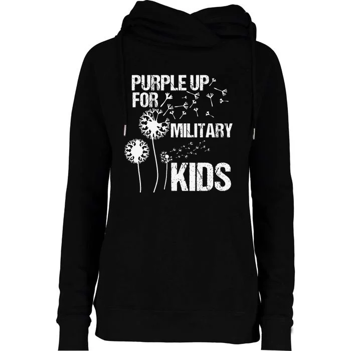 Purple Up for Military Month of the Military Child Womens Funnel Neck Pullover Hood