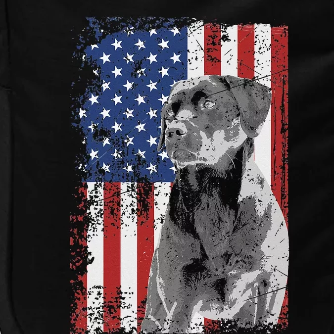 Patriotic USA Flag Black Labrador gift for Lab Owners Impact Tech Backpack