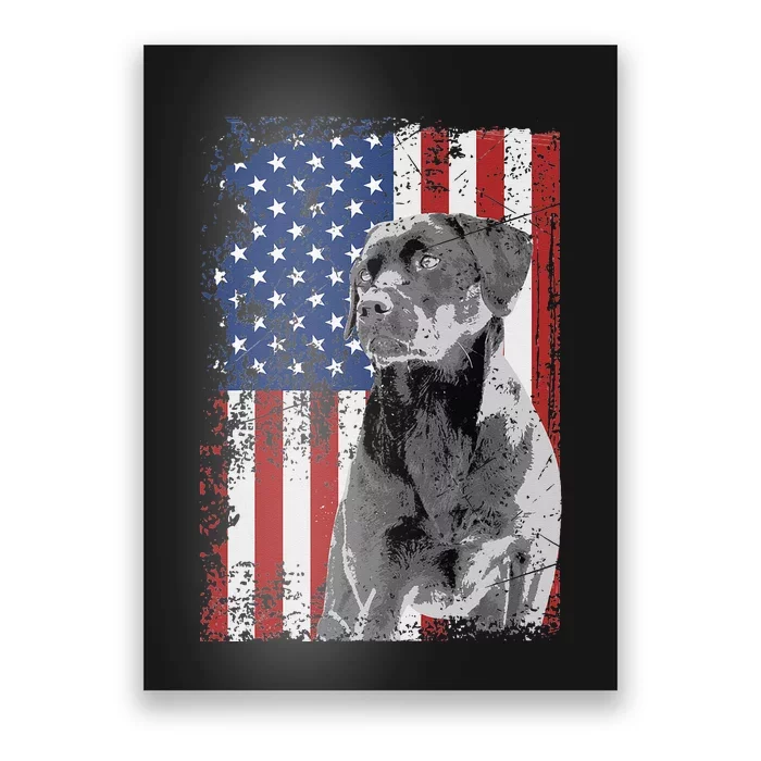 Patriotic USA Flag Black Labrador gift for Lab Owners Poster