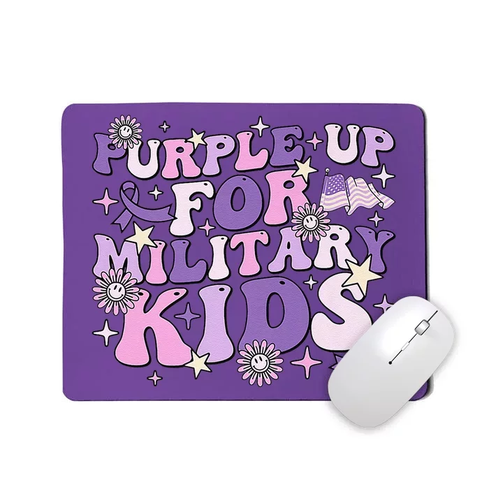 Purple Up For Military Ki.Ds Cute Groovy Military Child Month Mousepad