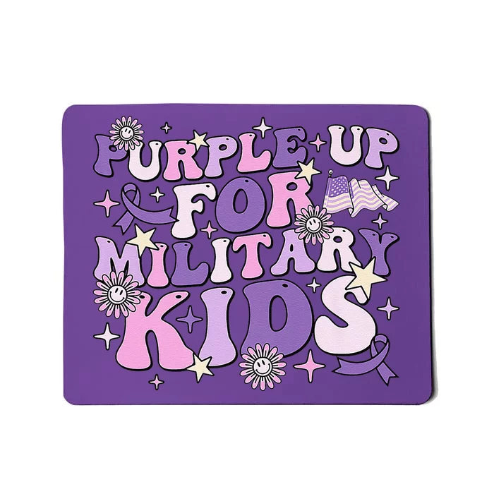 Purple Up For Military Ki.Ds Cute Groovy Military Child Month Mousepad