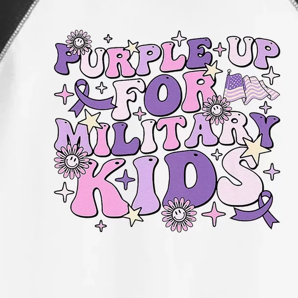 Purple Up For Military Ki.Ds Cute Groovy Military Child Month Toddler Fine Jersey T-Shirt