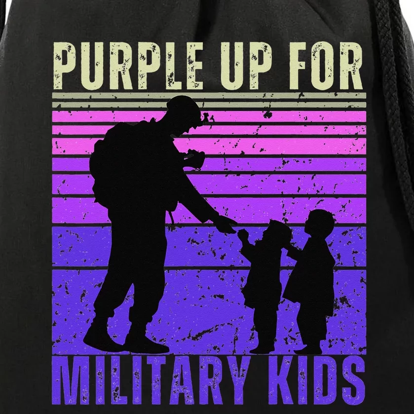 Purple Up For Military Month Of The Child Drawstring Bag