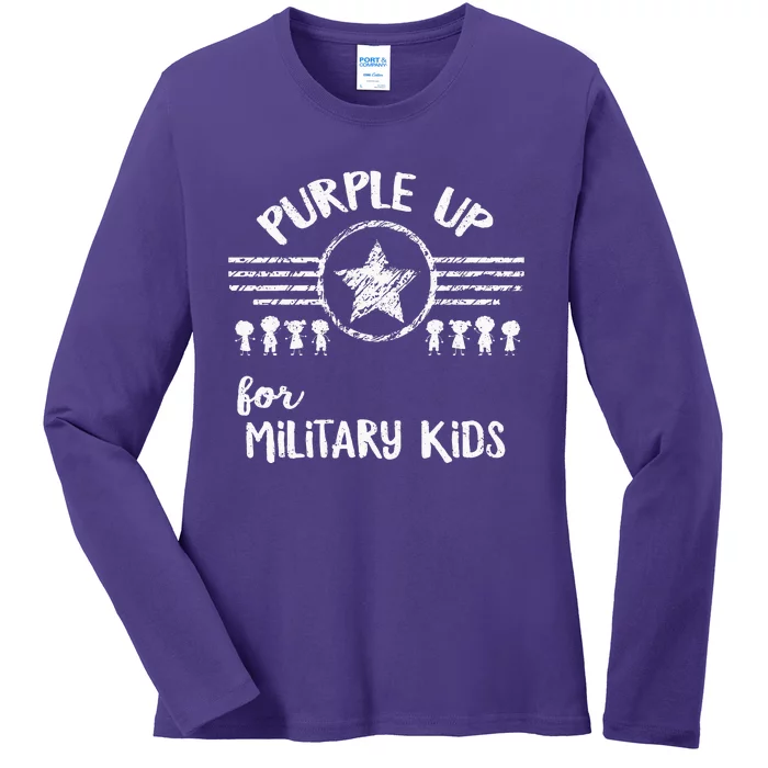 Purple Up for Military Month Military Child Ladies Long Sleeve Shirt