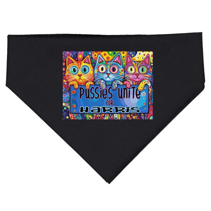 Pussies Unite For Harris Bold And Colorful Kitten Campaign USA-Made Doggie Bandana