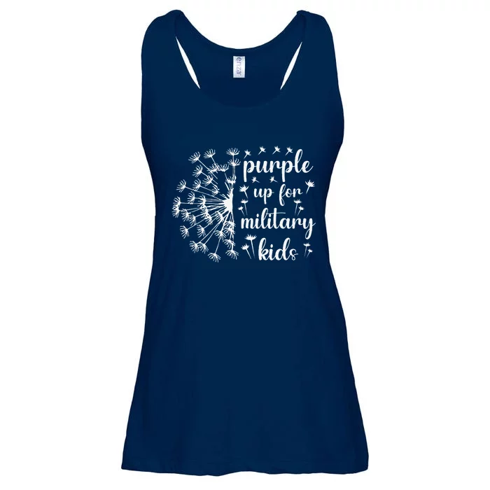 Purple Up For Military Ki.Ds Dandelion Military Child Month Ladies Essential Flowy Tank