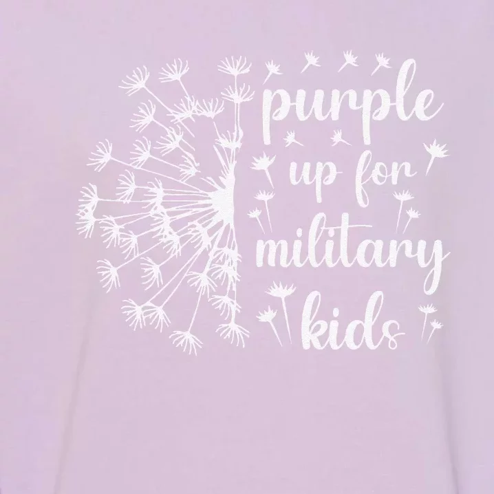 Purple Up For Military Ki.Ds Dandelion Military Child Month Garment-Dyed Sweatshirt