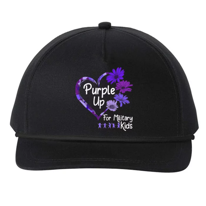 Purple Up For Military Sunflower Military Child Month Snapback Five-Panel Rope Hat