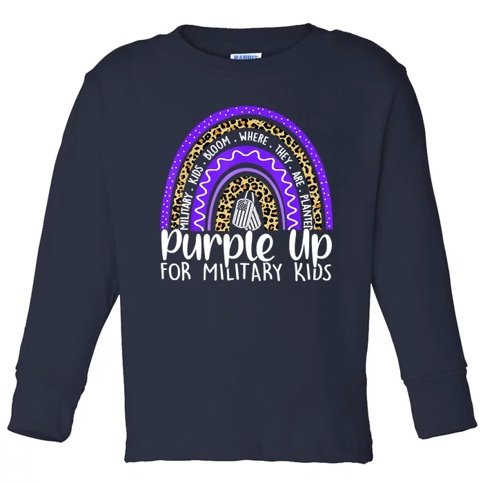 Purple Up For Military Cool Month Of The Military Child Toddler Long Sleeve Shirt