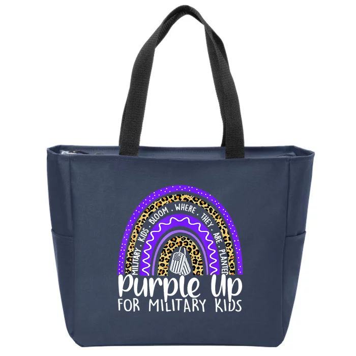 Purple Up For Military Cool Month Of The Military Child Zip Tote Bag