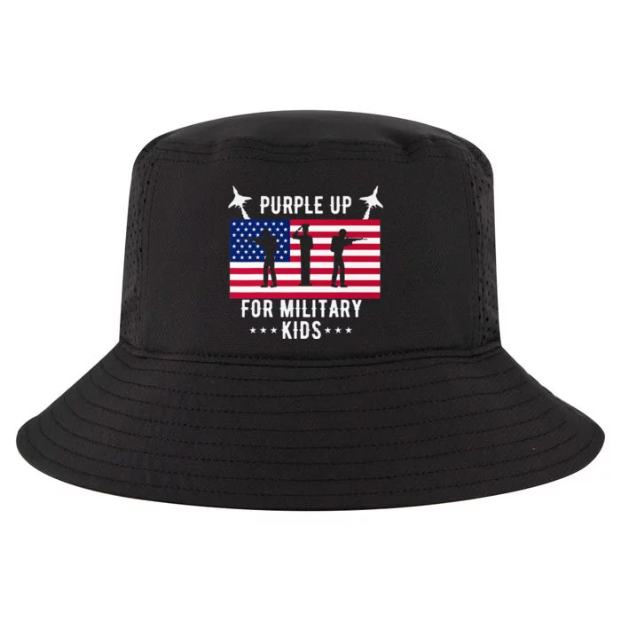 Purple Up For Military Soldier Month Military Child USA Cool Comfort Performance Bucket Hat