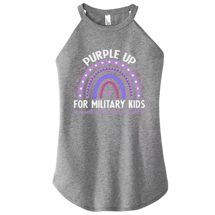 Purple Up For Military Ki.Ds Month Of The Military Child Women’s Perfect Tri Rocker Tank