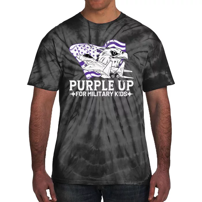 Purple Up For Military Air Force Military Child Month Tie-Dye T-Shirt