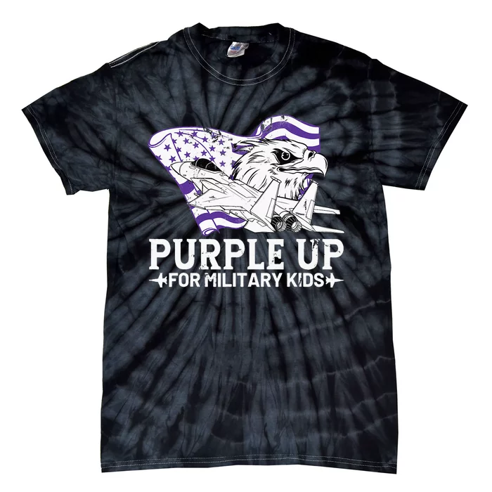 Purple Up For Military Air Force Military Child Month Tie-Dye T-Shirt