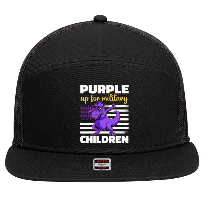 Purple Up For Military Month Of The Military Children 7 Panel Mesh Trucker Snapback Hat