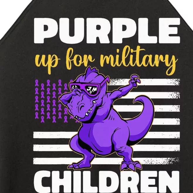 Purple Up For Military Month Of The Military Children Women’s Perfect Tri Rocker Tank