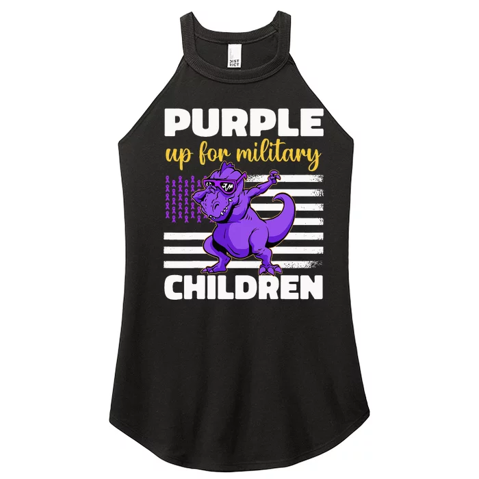 Purple Up For Military Month Of The Military Children Women’s Perfect Tri Rocker Tank