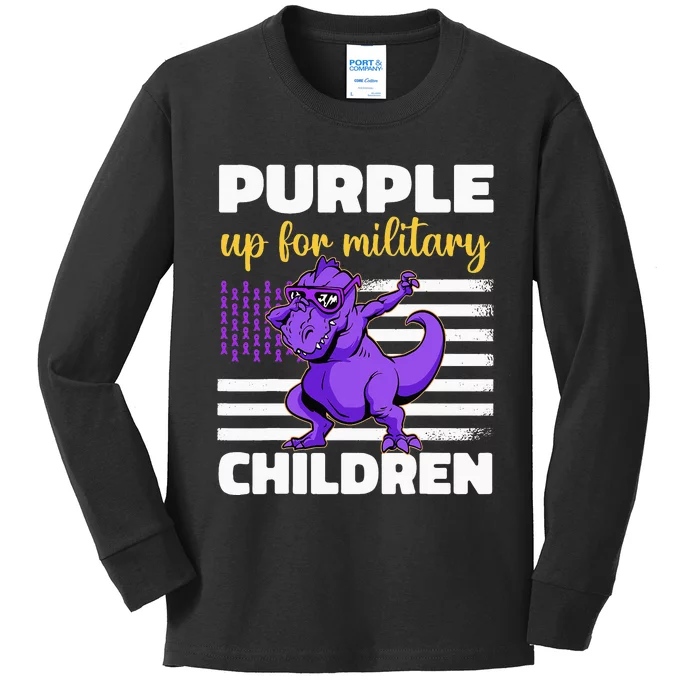 Purple Up For Military Month Of The Military Children Kids Long Sleeve Shirt