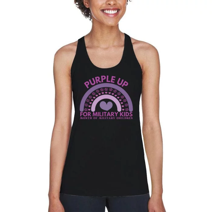 Purple Up For Military Kids Month Military Child Women's Racerback Tank