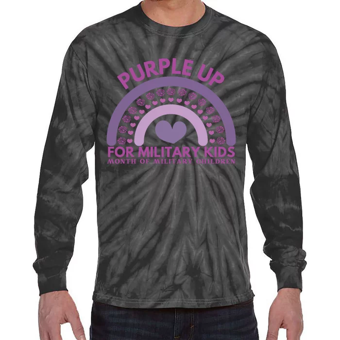 Purple Up For Military Kids Month Military Child Tie-Dye Long Sleeve Shirt