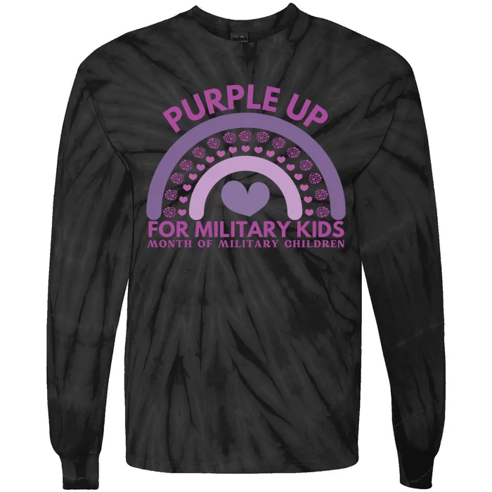 Purple Up For Military Kids Month Military Child Tie-Dye Long Sleeve Shirt