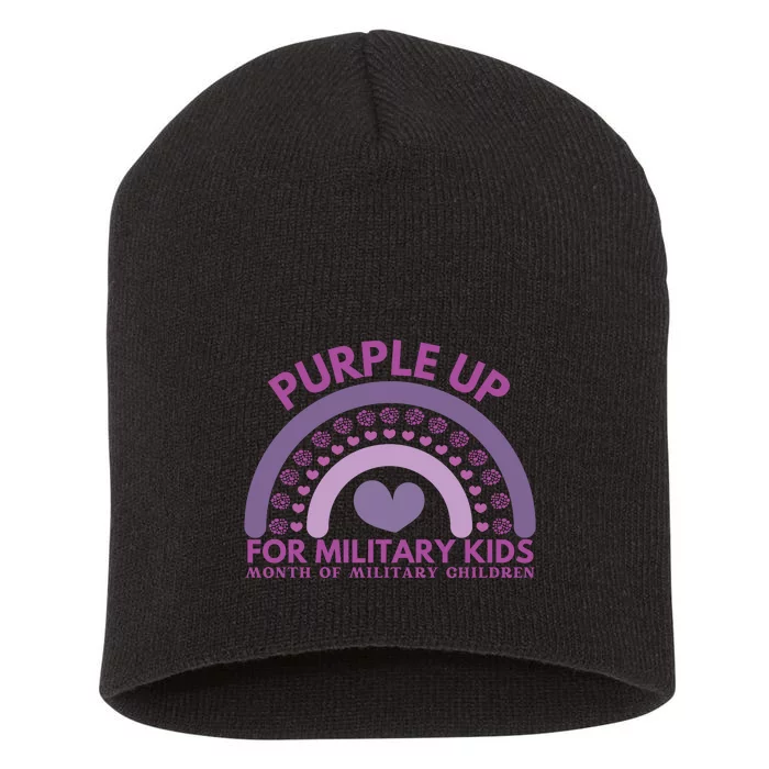 Purple Up For Military Kids Month Military Child Short Acrylic Beanie