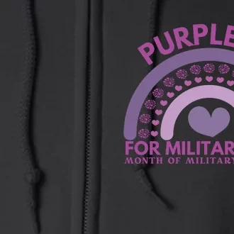 Purple Up For Military Kids Month Military Child Full Zip Hoodie