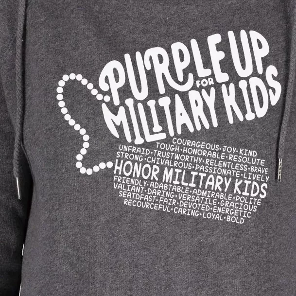 Purple up for Military Month of the Military Child Womens Funnel Neck Pullover Hood