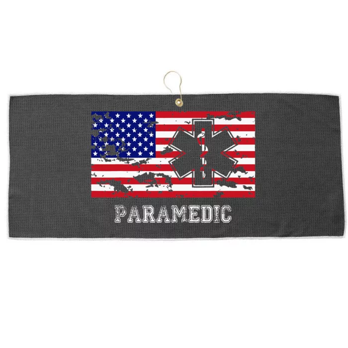 Paramedic Usa Flag Large Microfiber Waffle Golf Towel